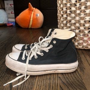 Black high top platform converse women’s size 9